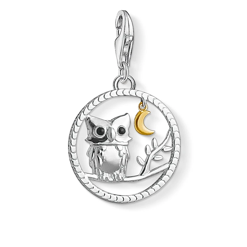 Thomas Sabo Women Charm Pendant Night Owl Charm Club 925 Sterling Silver 1392-427-11