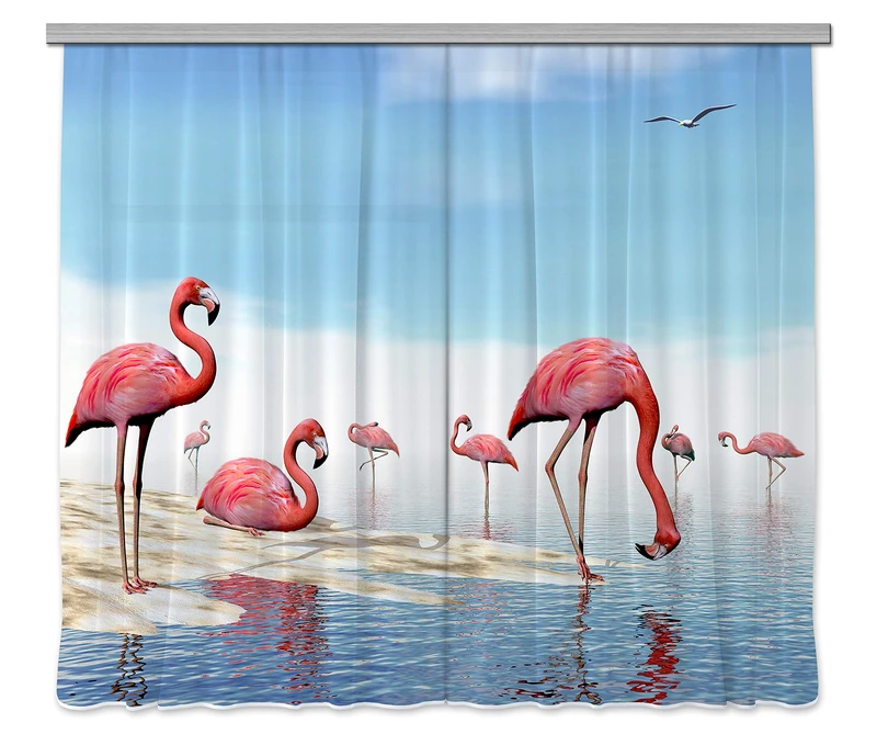 AG DESIGN Curtains, 3D Photo Print, Light, 100% PES, Multi-Colour, 280 x 245 cm
