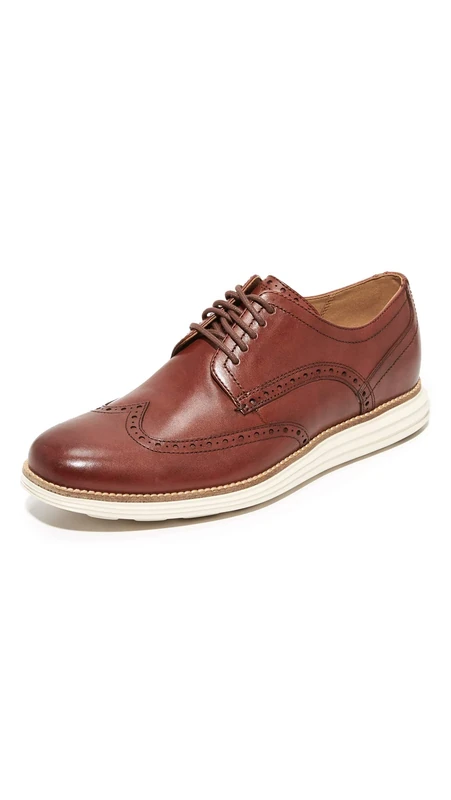 Cole Haan Men's Original Grand Wingtip Oxfords, Brown Woodbury Ivory Tan, 7 UK