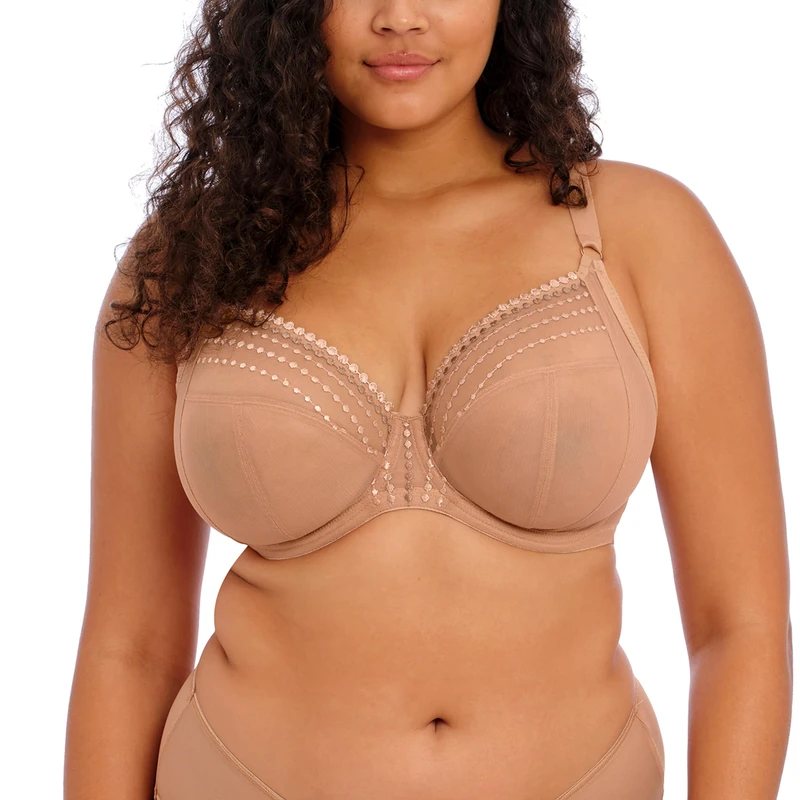 Elomi Women's Plus Size Matilda Underwire Plunge Bra, Caffe Au Lait, 34H