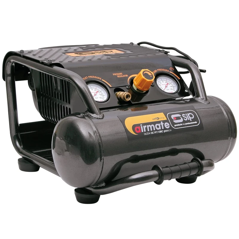 SIP Airmate OL197/10RC Air Compressor Portable Oil-Free Direct Drive, 230V 10L 1.5hp 145psi 8CFM