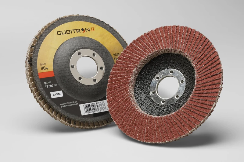 3M Cubitron II Flap Disc 969F, T27, 4-1/2 in x 7/8 in, 40+