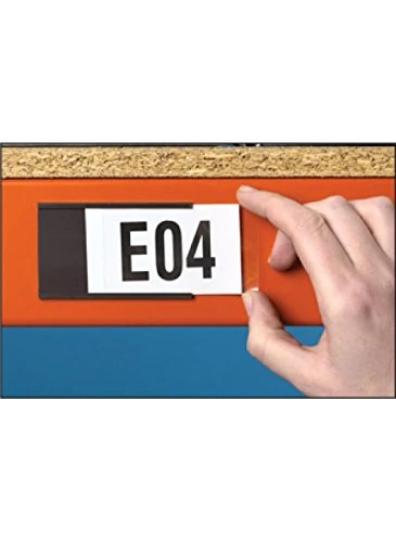 Caledonia Signs 59871 Self Adhesive Label Holder, 80 mm x 30 mm (Pack of 100)