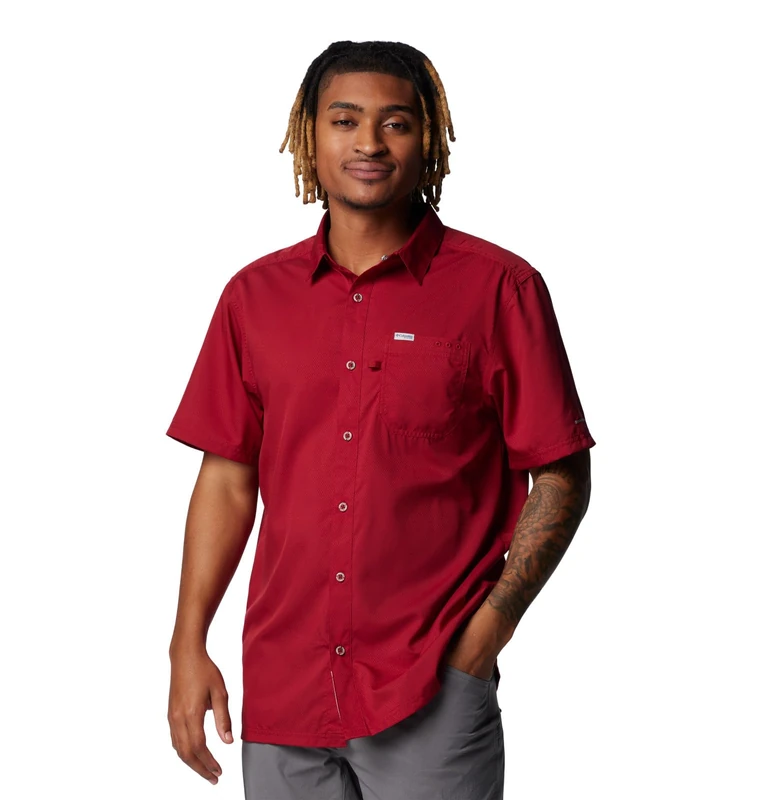 Columbia Men's Slack Tide Camp Shirt, Beet, 2X