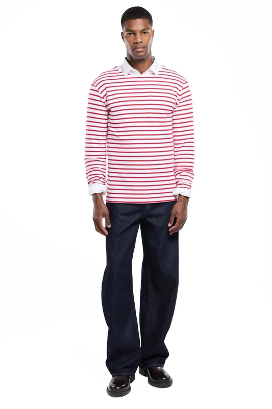 Armor Lux Houat Men's Sweater, White/Ember, X-Small