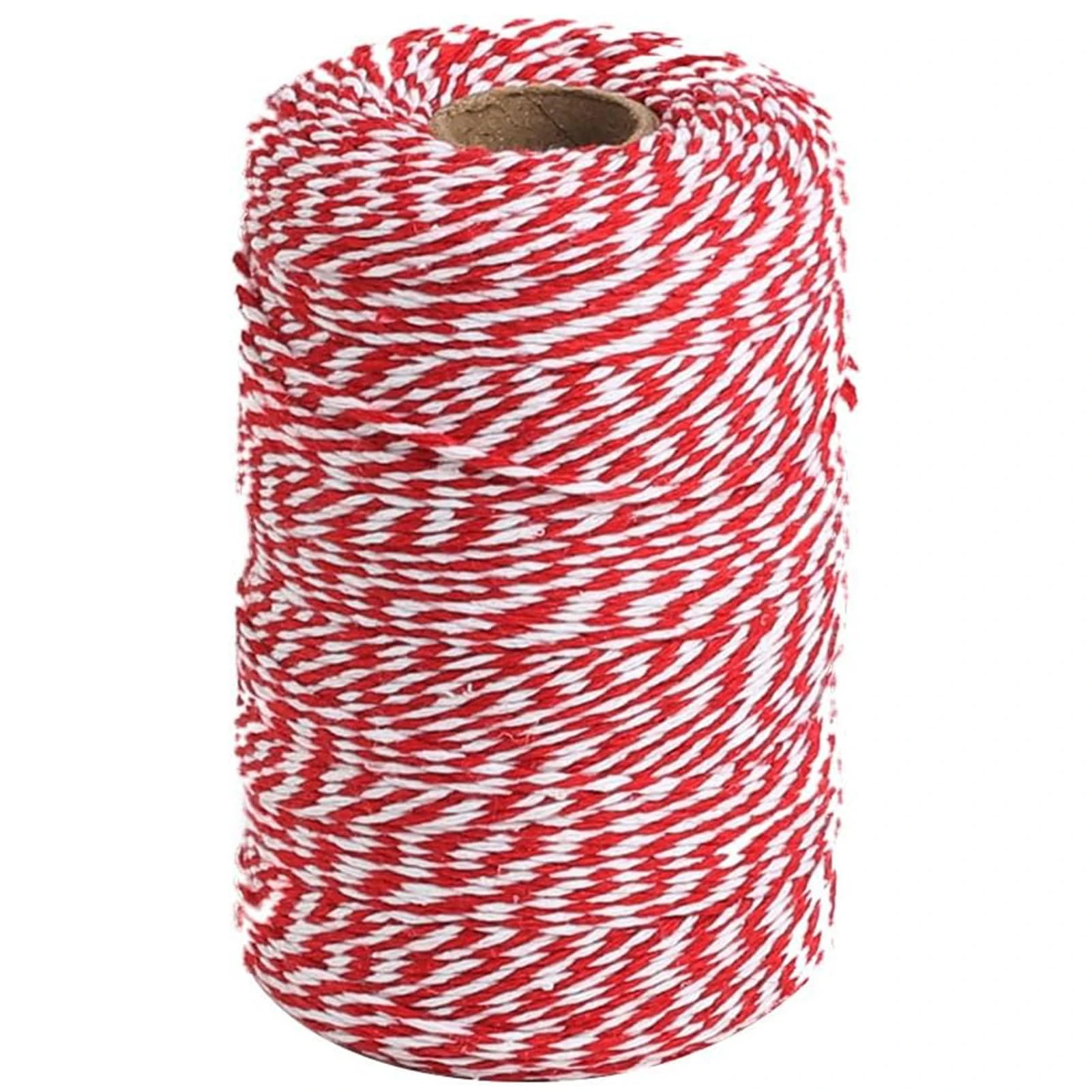 Tenn Well Red White Christmas String, 200m Cotton Twine String for Gift Wrapping, Crafts, Baking, Butchers and Festive Decoration