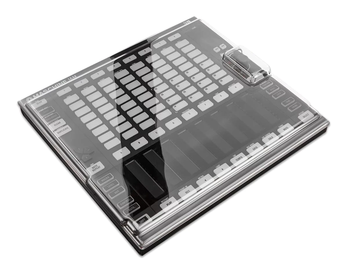 Decksaver Cover for Native Instruments Maschine Jam - Super-Durable Polycarbonate Protective lid in Smoked Clear Colour, Made in The UK