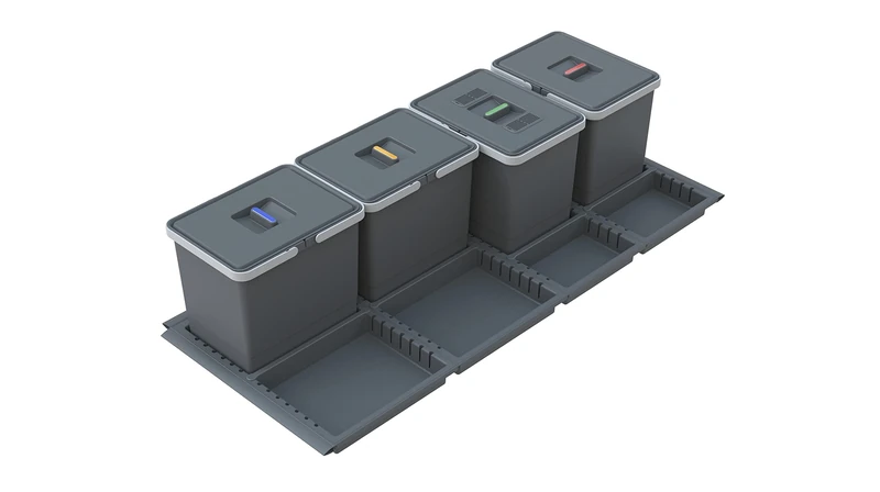 ELLETIPI Metropolis ptc28 12050 4 F C10 PPV Waste from Drawer, Grey, 111 x 46 x 28 cm