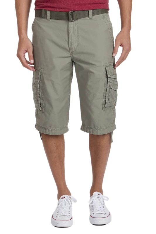 UNIONBAY Men's Cordova Belted Messenger Cargo Short-Reg and Big and Tall Sizes, Taupe, 42