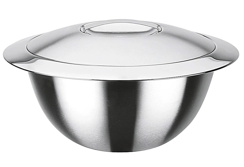 GSW Stahlwaren GmbH Thermo Mixing Bowl with Lid, Silver, 22 x 12.5 cm, 3.2 Litre