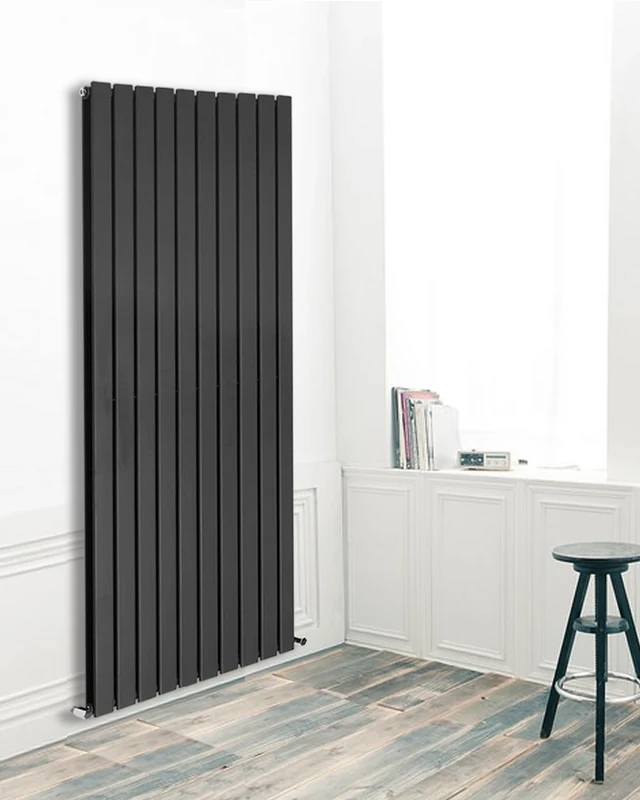 NRG 1800 x 680 mm Anthracite Vertical Column Radiator Double Flat Panel Designer Bathroom Radiator