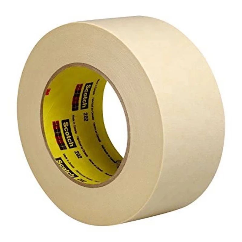 3M 202 Crepe Masking Tape, 24 mm x 50 m, Beige, Pack of 36