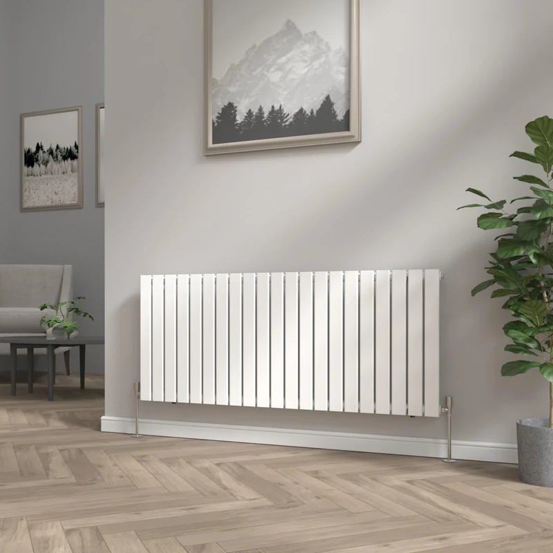 NRG Modern Radiator White 600x1428mm Single Flat Panel Heater Interior Designer Horizontal Bathroom Radiators
