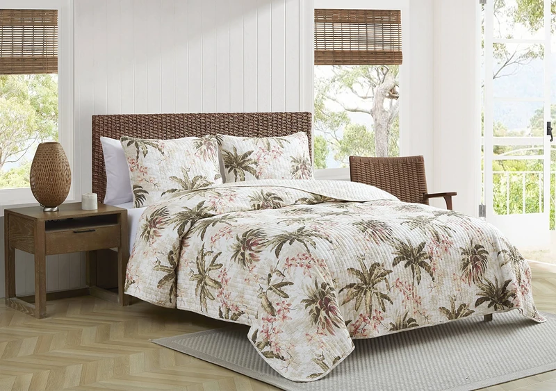 Tommy Bahama Bonny Cove Quilt Set, King, White