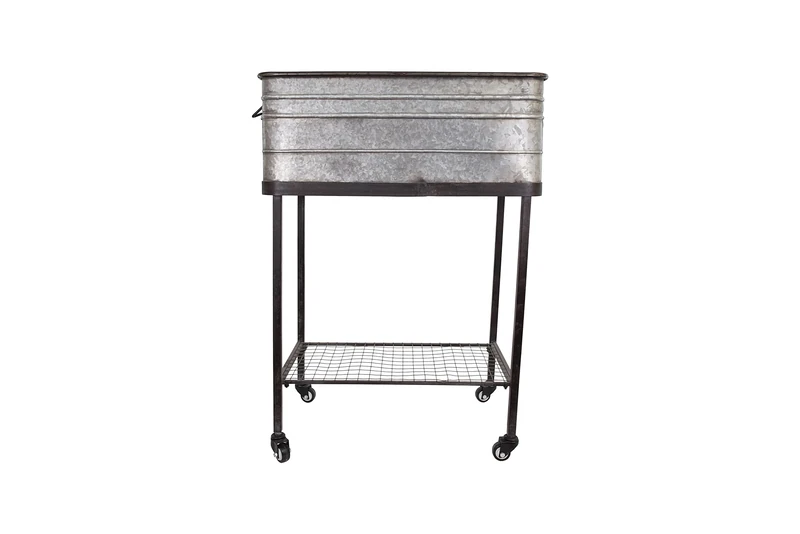 Creative Co-op Metal Planter On Stand with Casters - Image 1