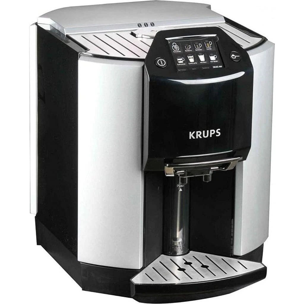 Krups Espresseria EA9010 Bean to Cup Coffee Machine, Silver, Black, 17 Drinks, Self Cleaning, Touch Screen