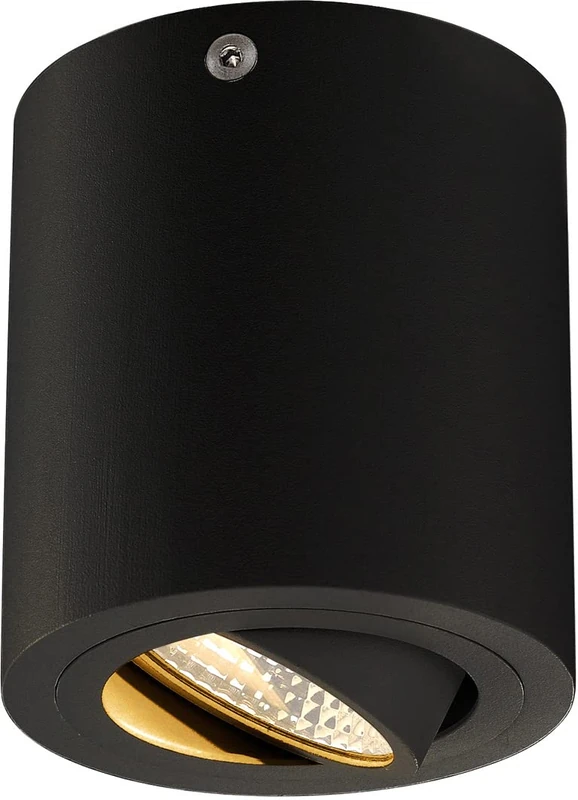 SLV Surface-Mounted Ceiling Light TRILEDO Round CL/spot, floodlight, Ceiling spot, Ceiling Light, Surface-Mounted Light, Internal Lighting / 3000K 8.1W 670lm Black 36 Degrees