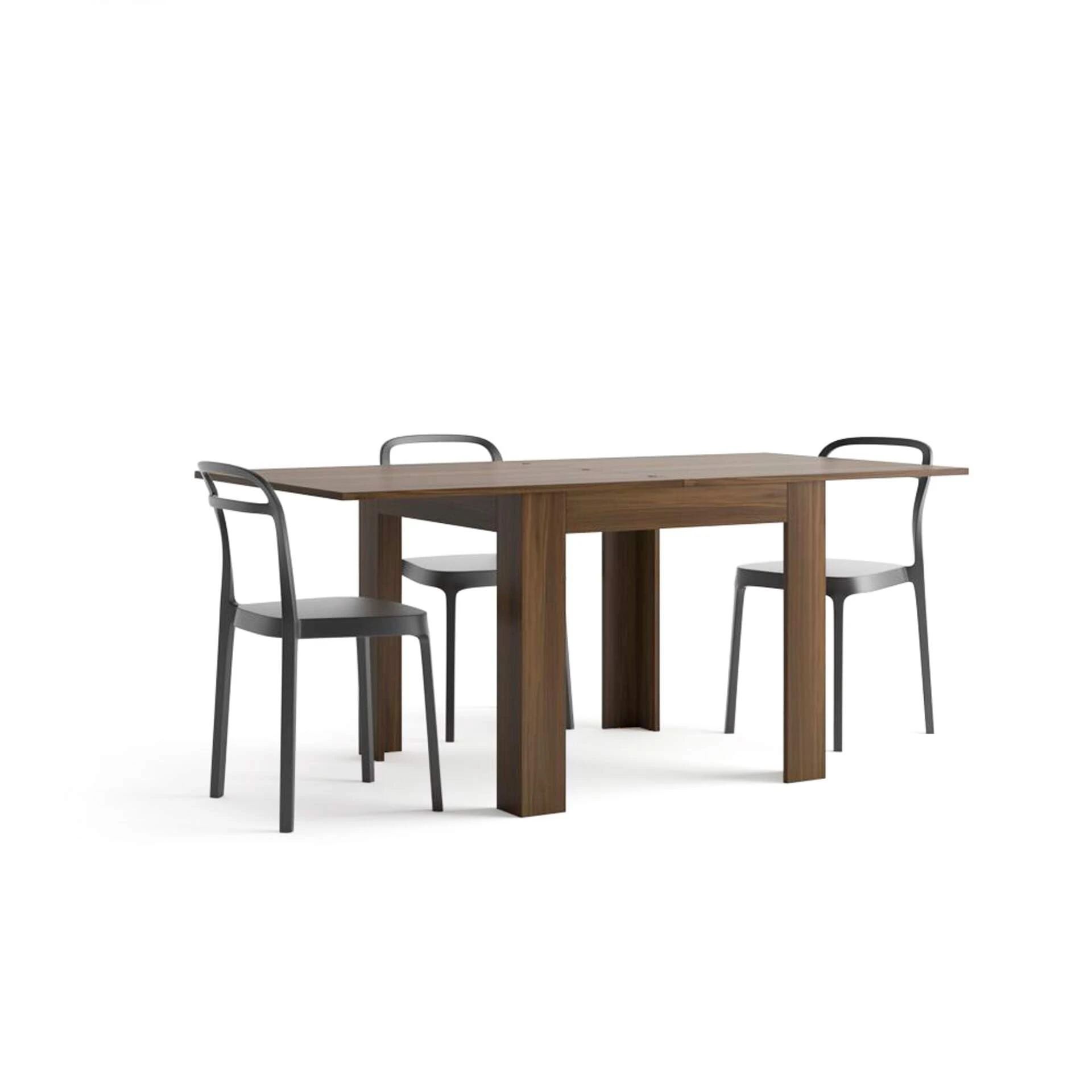 Mobili Fiver, Square extendable dining table, 90x(180) x90 cm, Eldorado, Canaletto Canaletto Walnut, Made In Italy