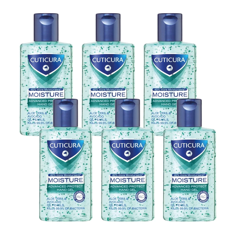 Cuticura Moisture Anti Bacterial Hand Gel, 6x100ml