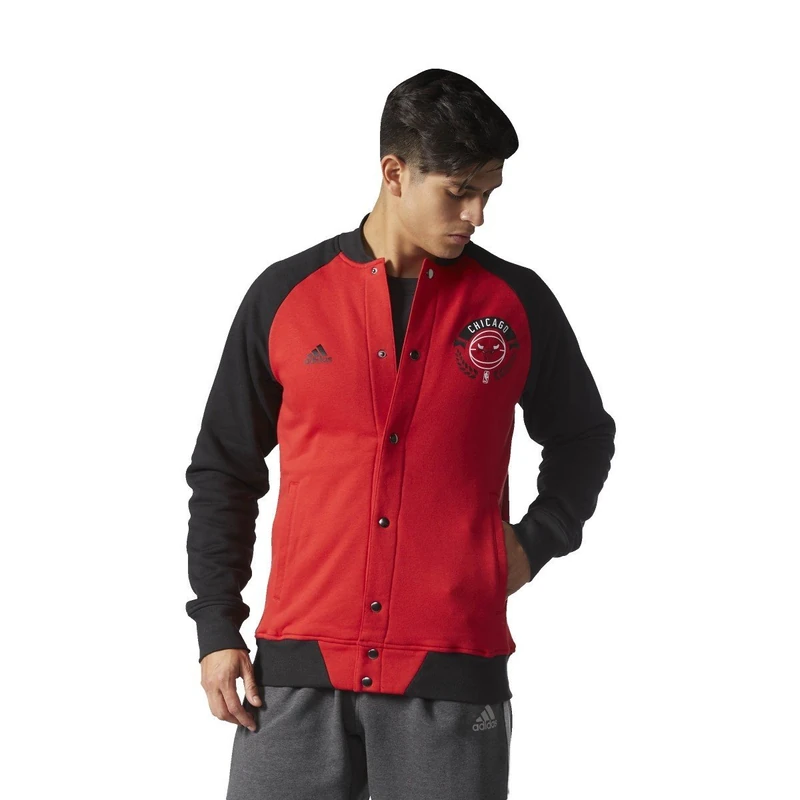 Adidas Men WSHD Baseball Jacket - Red/NBACBU, Large - Image 1