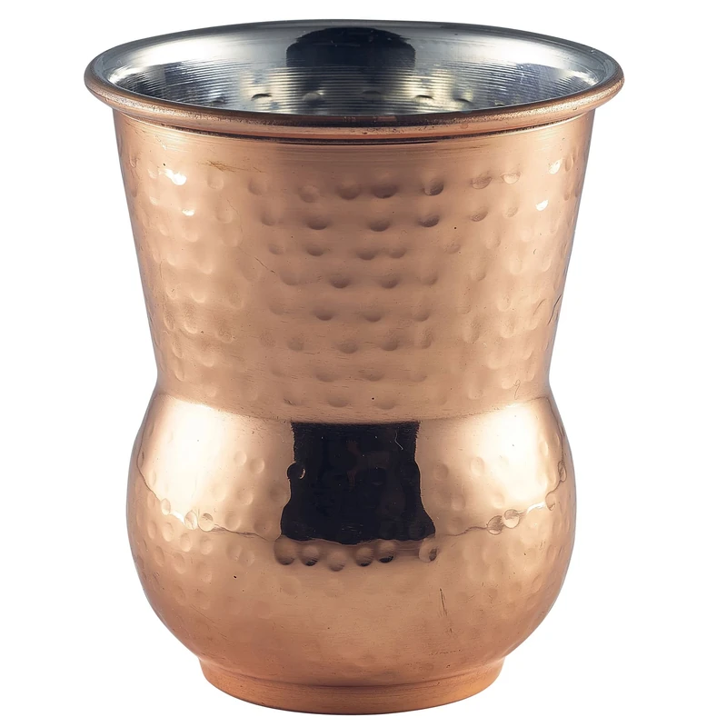 Moroccan Copper Hammered Tumblers 14oz / 400ml - Case of 6 - Metal Drinkware - Cocktail Tumblers