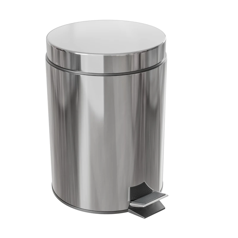 Amig - 12L Stainless Steel Pedal Bucket | Anti-Fingerprint Finish | Hygienic & Easy to Clean | Avant-Garde Design | Fits Any Kitchen | Ideal for Home Use, Glazed, Stainless Steel