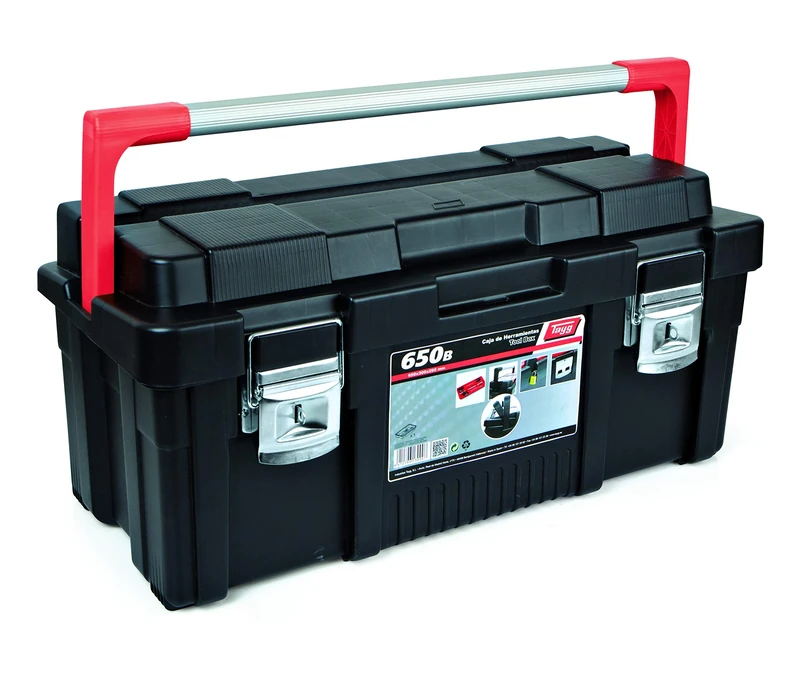 Tayg 172007 Plastic-Aluminium Tool Box mod. 650-B, Black