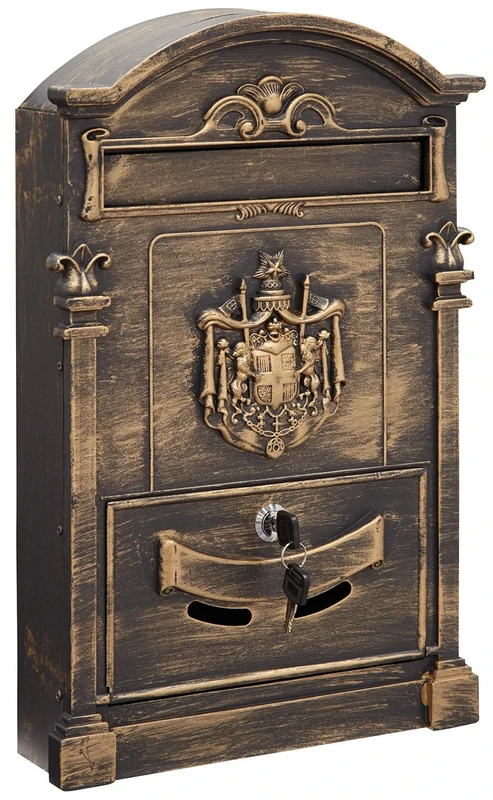 ARREGUI Classic Style Aluminium Mailbox Large (Magazines and C4 Envelopes) Large and Elegant Wall Mounted Post Box for Outdoor Use, Bronze, 47 x 29 x 9.5 cm