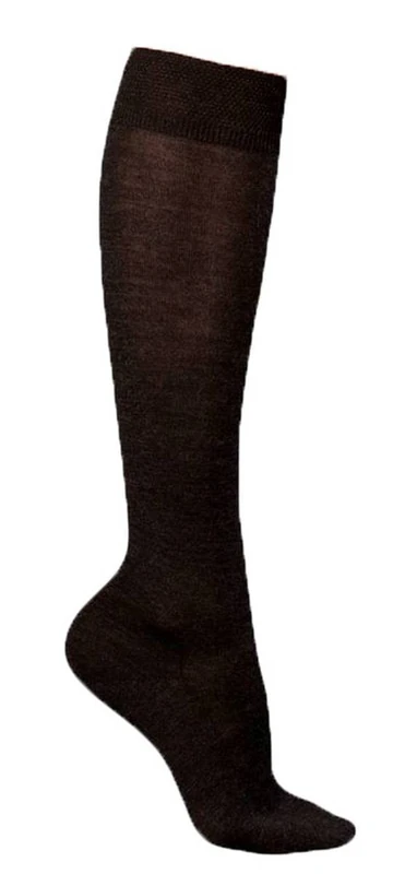 FALKE Women's No. 3 W Kh Wool Silk Long Plain 1 Pair Knee-High Socks, Grey Anthracite Melange 3089, 4-5