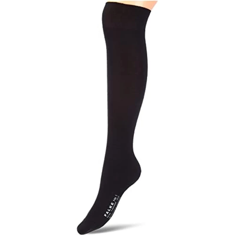 FALKE Women's No. 1 Finest W Kh Cashmere Long Plain 1 Pair Knee-High Socks, Grey Light Melange 3390, 2.5-3.5