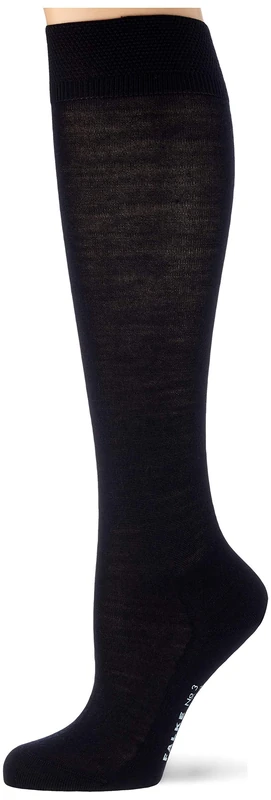 FALKE Women's No. 3 W Kh Wool Silk Long Plain 1 Pair Knee-High Socks, Black 3009, 4-5