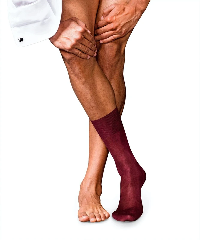 FALKE Men's No. 4 M So Silk Plain 1 Pair Socks, Red Barolo 8596, 10-11