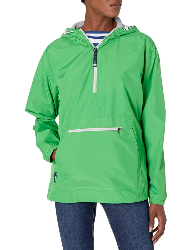 Charles River Apparel Women's Chatham Anorak Windbreaker Jacket, Kelly Green, Small