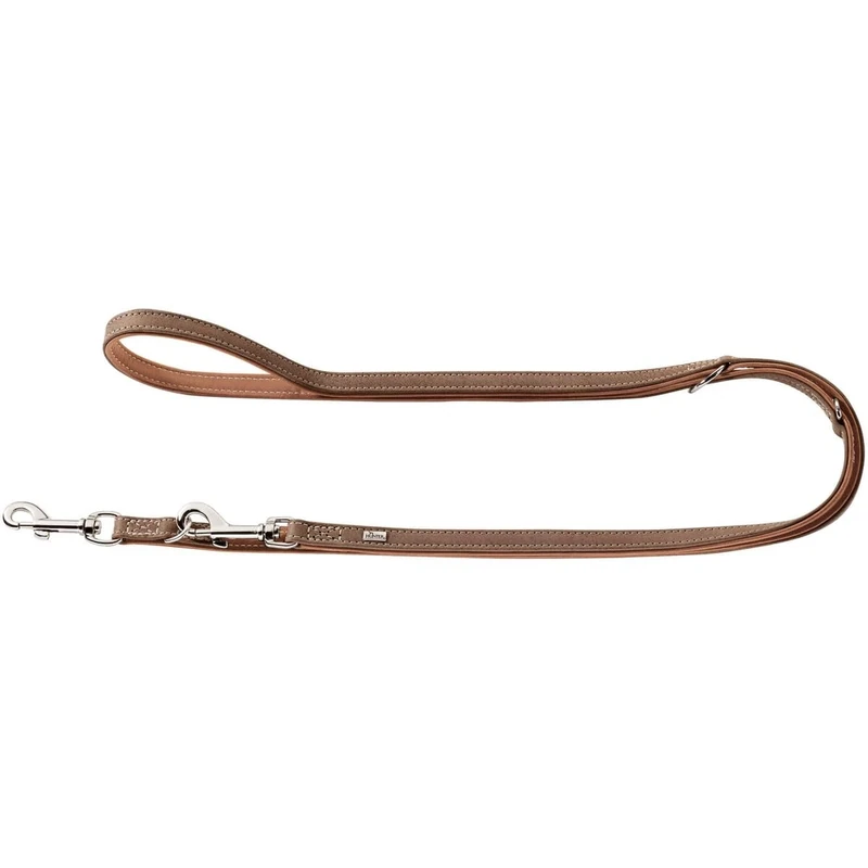 HUNTER PORTO Adjustable Dog Lead, Leather, Sustainable, 1.5 x 200 cm, Tobacco/Cognac