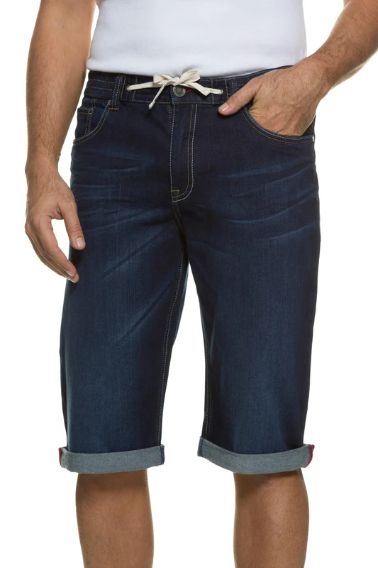 JP 1880 Men's Big & Tall Denim Jogger Stretch Bermuda Shorts Blue Denim 58 708366 92-58