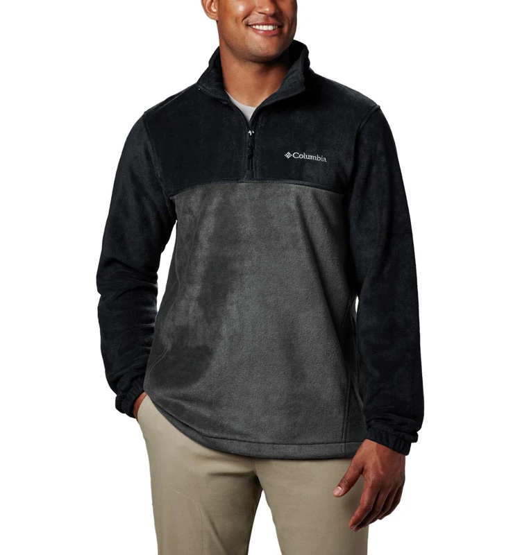 Columbia Men's Steens Mountain Half Zip Fleece Jacket, Black, 3X Tall