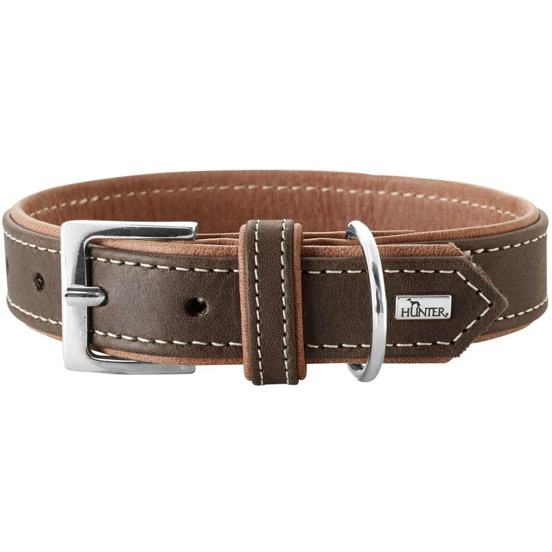 HUNTER Porto Dog Collar - Sustainable Leather - Dark Brown