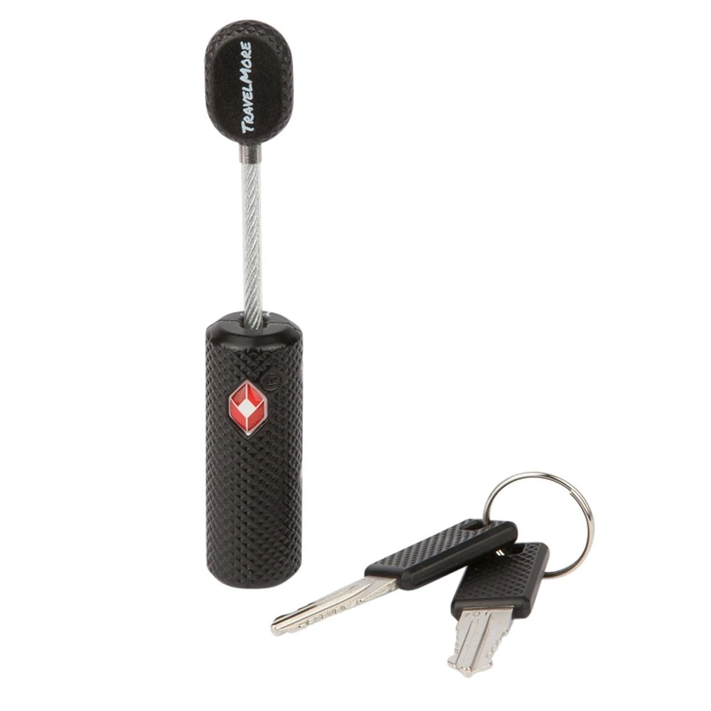 1-Pack TSA Approved Luggage Lock with Keys for Travel | Flexible, Ultra Secure Mini Key Padlock Made from Zinc Alloy | Luggage Lock | TSA Lock | Black