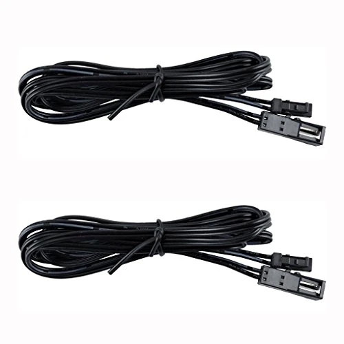 Flexible Extendable Cables for Aiboo RF Wireless Control LED Under Cabinet Lighting Kit Black Cord 1.5m (60 inch) Extension Cords (2 Packs)