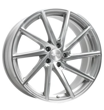Brock B37 8 x 18 ET 35 Bolt Circle 5 x 114 Hub Centering 72.6 580080838, Crystal Silver Front-Polished