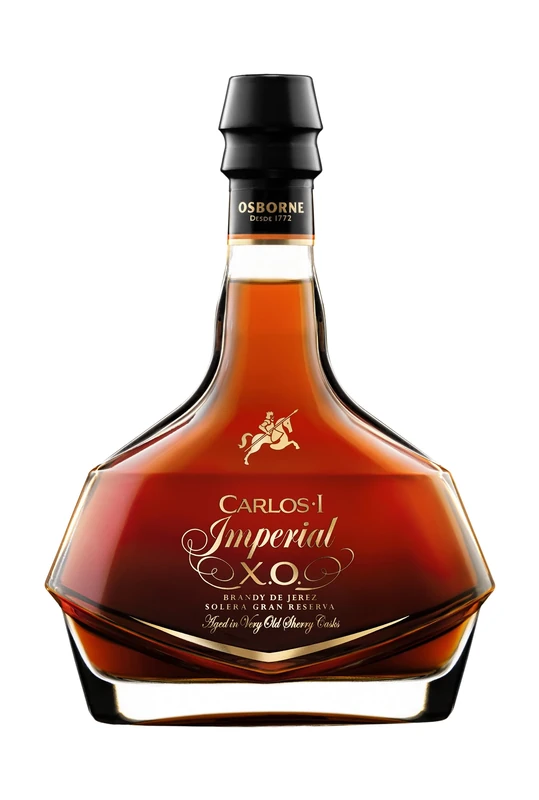 CARLOS I Imperial Brandy de Jerez Solera Gran Reserva | Blend of Selected Brandies Aged in Oak Casks Following our Criaderas and Solera Artisanal System. 40% Alcohol Volume - Bottle Size 70cl