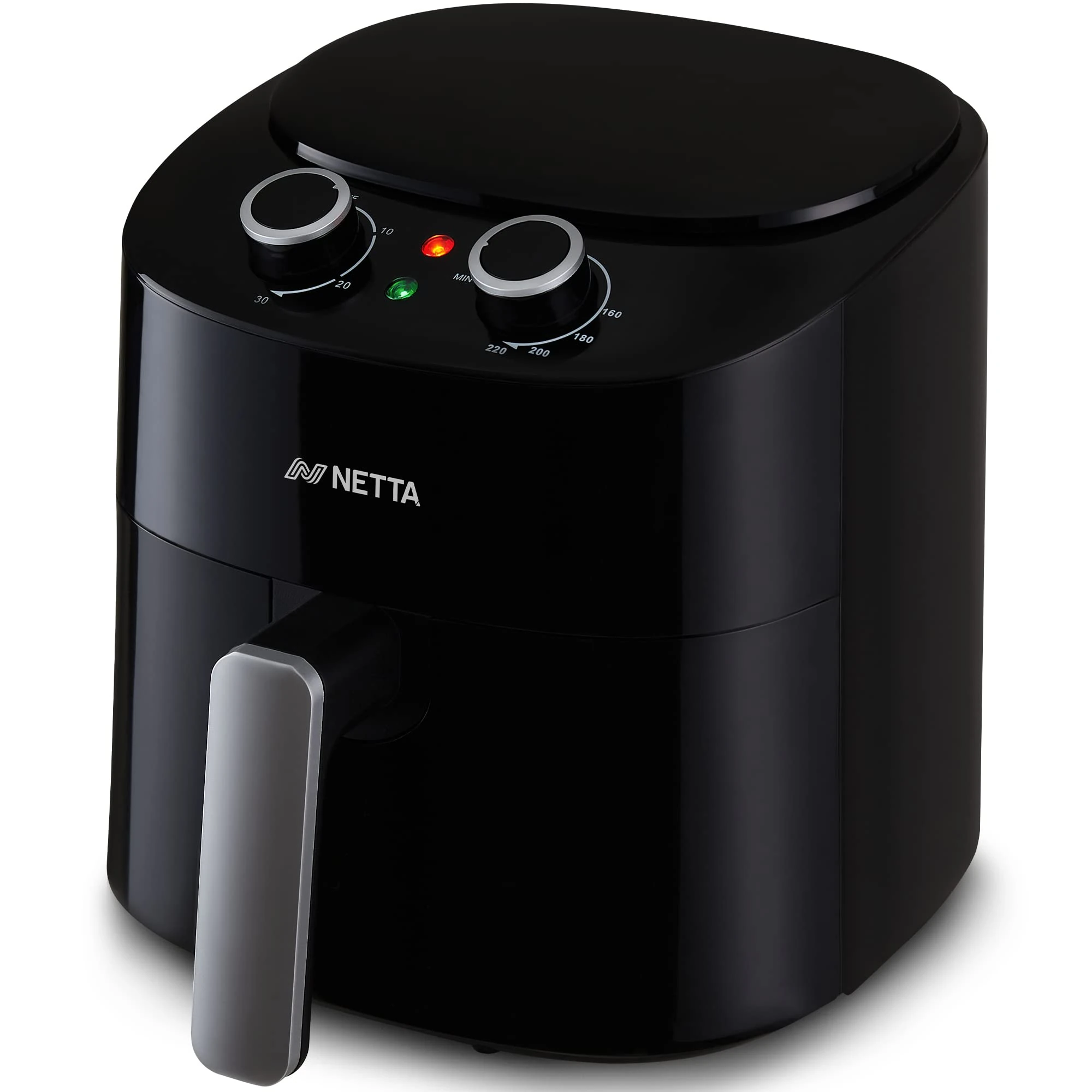 NETTA 4.2L Air Fryer - Adjustable Temperature Control and Timer - Removable Shelf - Rapid Air Circulation - Healthier Oil-Free Cooking at Home - 1300W