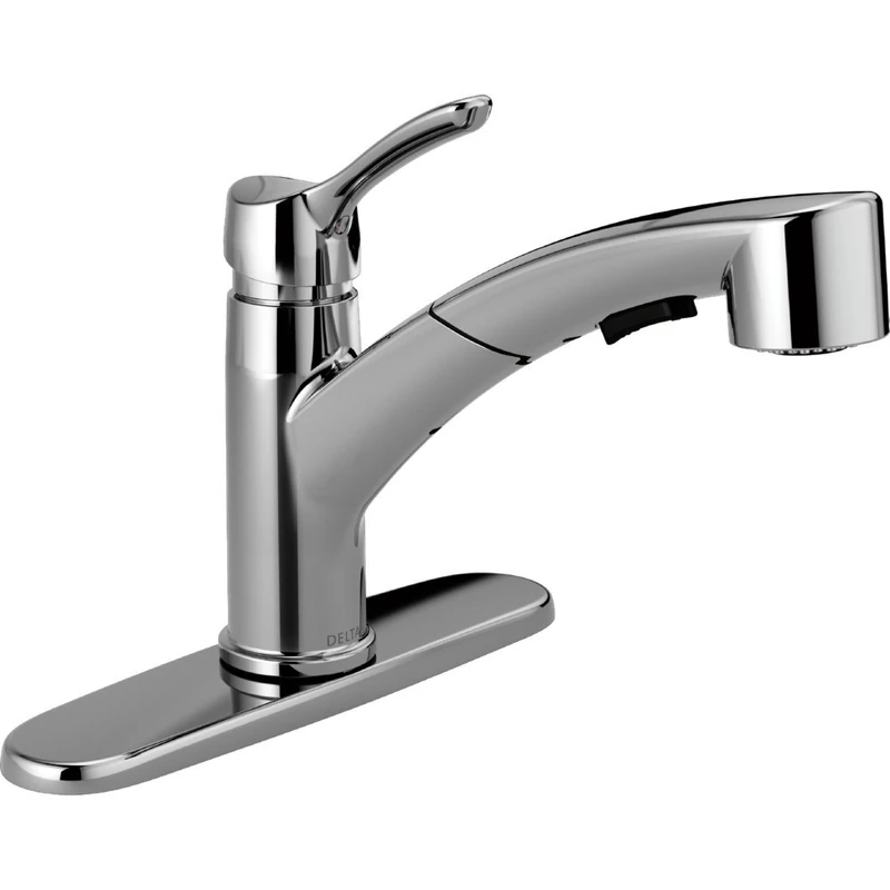 Delta 4140-DST Collins Single Handle Pull-Out Kitchen, Chrome