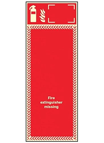 Caledonia Signs 51029 Extinguisher Missing Board Photo luminescent with ID Sign option, PVC Back, 300 mm x 800 mm, 3mm