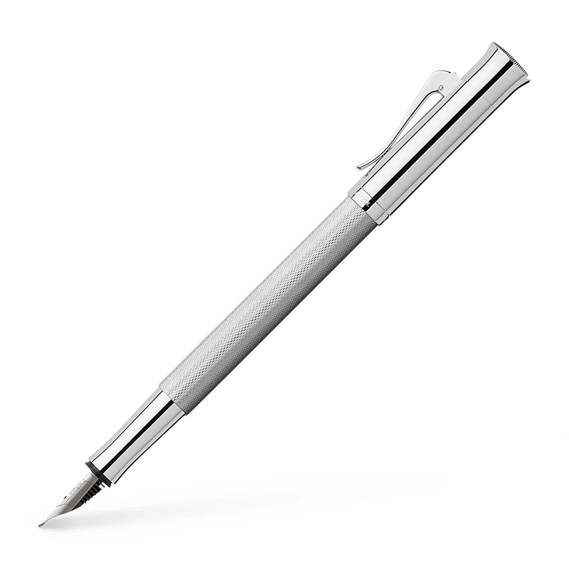 Graf von Faber-Castell Guilloche 146592 Fountain Pen Rhodium-Plated Nib Width EF Silver Pack of 1
