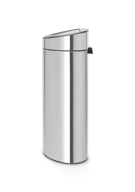 Brabantia 40L Kitchen Touch Bin New (Matt Steel FPP) Removable Lid, Soft-Touch Open, Flat Back, Easy Clean Rubbish Waste Bin + Free Bin Bags, Matt Steel Fingerprint Proof