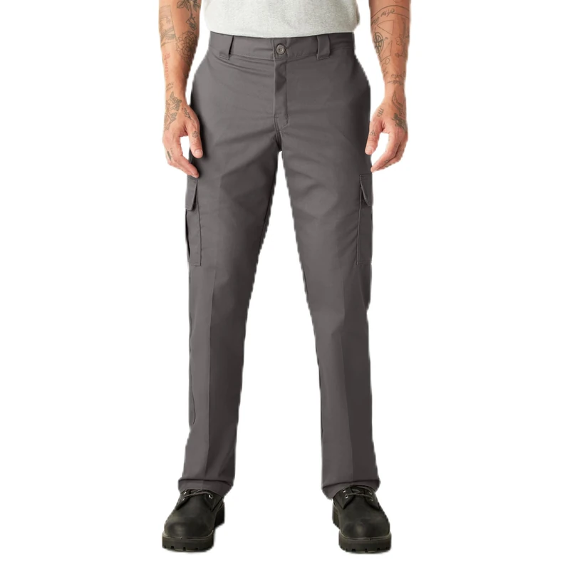 Dickies Men's Regular Straight Stretch Twill Cargo Pant, Gravel Gray, 30W x 32L