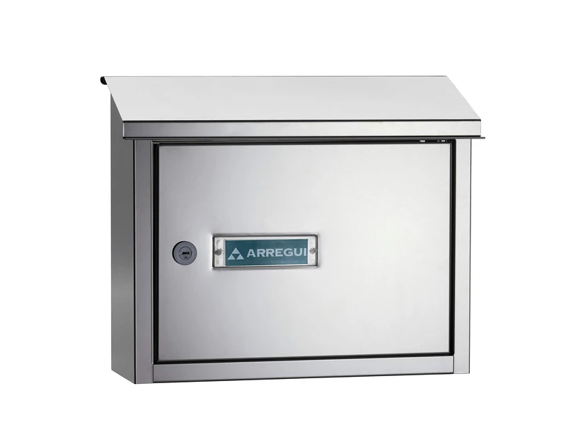 Arregui Maxi Letter Box with Letter Entrance on The Back - Aluminium - Size M (A4) - Stainless Steel Mirror Effect - V4077