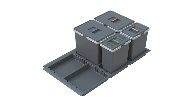 ELLETIPI Metropolis ptc28 09050 7 F C10 PPV Waste from Drawer, Grey, 81 x 46 x 28 cm