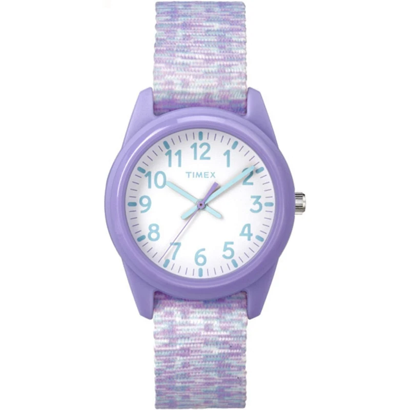 Timex Girls Time Machines Purple/White Sport Elastic Fabric Strap Watch TW7C12200